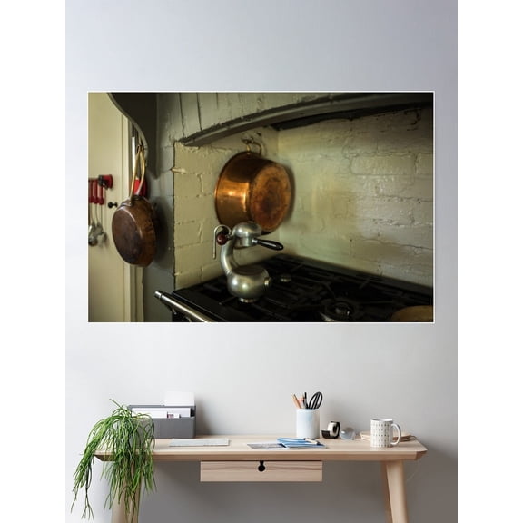 Copper Pots And Atomic Poster Wall Art, Modern Wall Decor For Living Room Bedroom, 12x18 UNFRAMED
