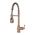 thumbnail image 1 of Copper Pre-Rinse Spring Kitchen Faucet, Single Level Solid Brass Kitchen Sink Faucets with Pull Down Sprayer, 1 of 6