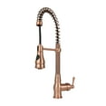 thumbnail image 1 of Copper Pre-Rinse Spring Kitchen Faucet, Single Level Solid Brass Kitchen Sink Faucets with Pull Down Sprayer, 1 of 6