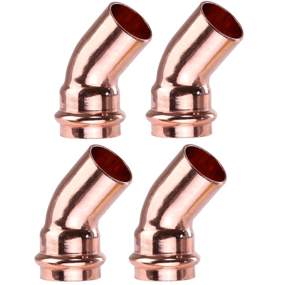 Copper Press-Fit Fittings Leakproof Copper Pipes Welding Connector Multi-Purpose Home Plumbing Accessories(4PCS)Q