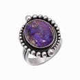 thumbnail image 1 of Copper Purple Turquoise 925 Sterling Silver Ring, Adjustable Ring, Silver Jewelry Ring, Purple Ring, Oval Ring, Dainty Ring, Handmade Ring, Gemstone R, 1 of 4