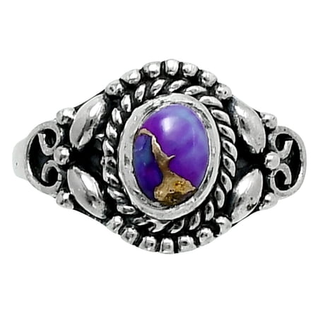 Copper Purple Turquoise - Arizona 925 Sterling Silver Ring s.7.5 Jewelry R-1286 SDR248239