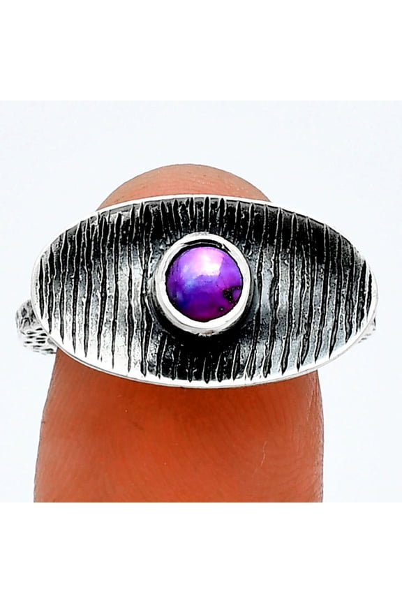 Copper Purple Turquoise - Arizona 925 Sterling Silver Ring s.8 Jewelry R-1573 SDR244253