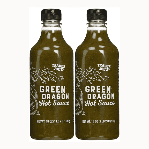Copper Queen Hot Green Dragon Hot Sauce, 18 oz Bottle (Pack of 2)
