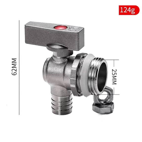 Copper Radiator Drain Valve 1 Inch 6 Point For Floor Heating System, High Flow Rate Double Seal Lever Design, Rust Resistant Water Air Discharge Valve For Underfloor Radiators(A)