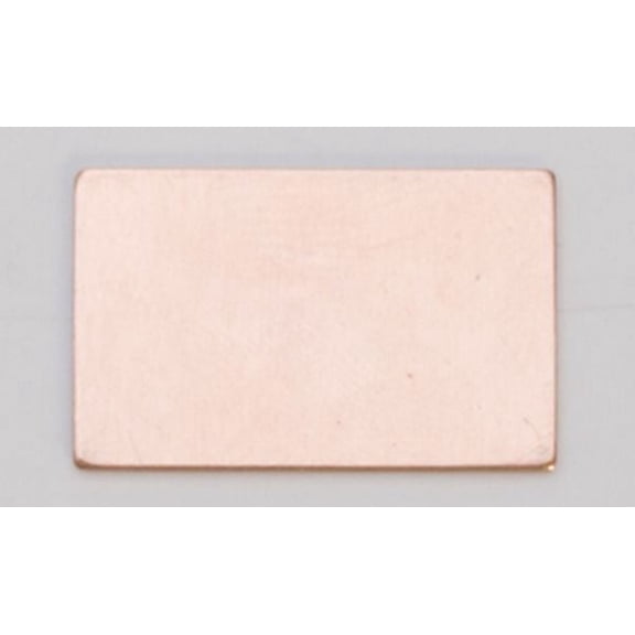 Copper Rectangle, 24 Gauge, 1/2 by 7/8 Inch, Pack of 6