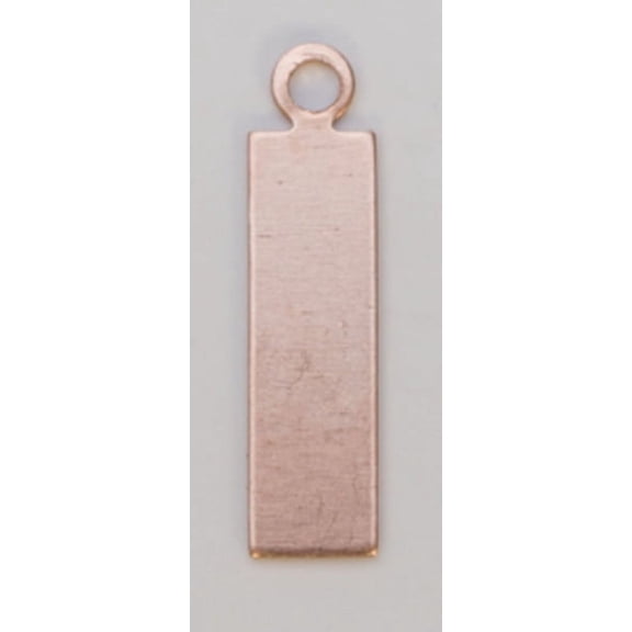 Copper Rectangle with Ring, 24 Gauge, 11/16 by 3/16 Inch, Pack of 6