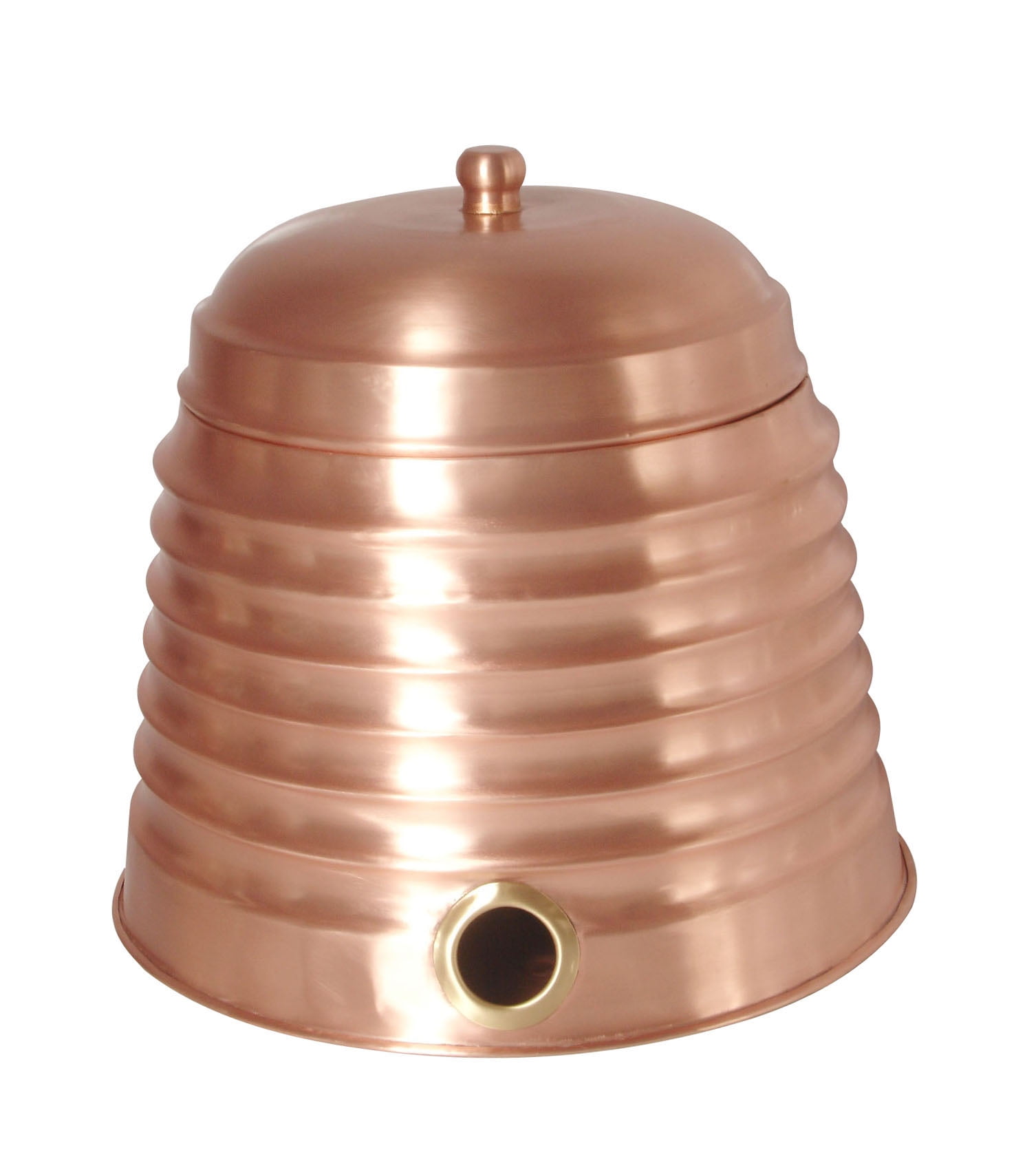 Copper Ribbed Hose Pot, 17-inch