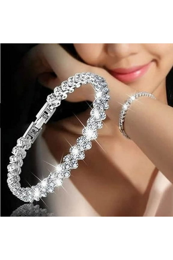 Women's Tennis Bracelets Luxury Slender Rose Gold Plated Bracelet with Sparkling Cubic Zirconia Bracelet Jewelry Gifts for Her