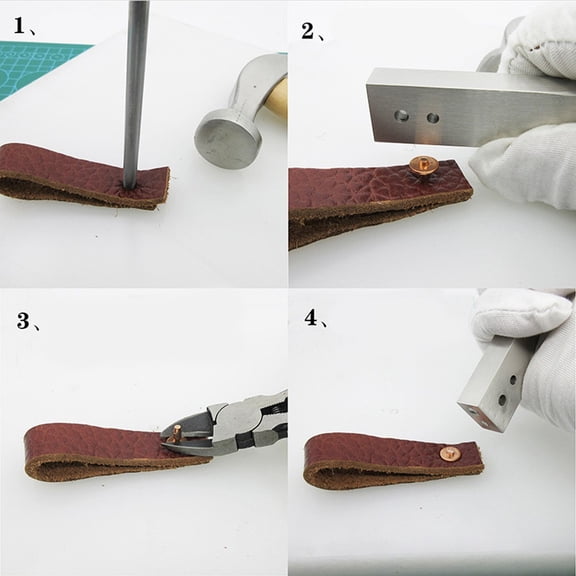 Copper Rivet Setter Leather Rivet Tool Craft Tools Heavy Duty Permanent Fixing B Fangkenuo
