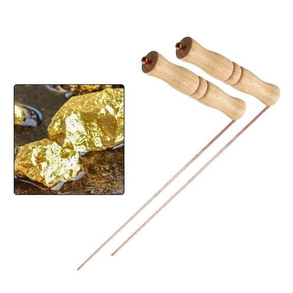 Copper Rods for Dowsing With Birch Wood Handles Perfect for Search Tasks 2Pcs Fangkenuo