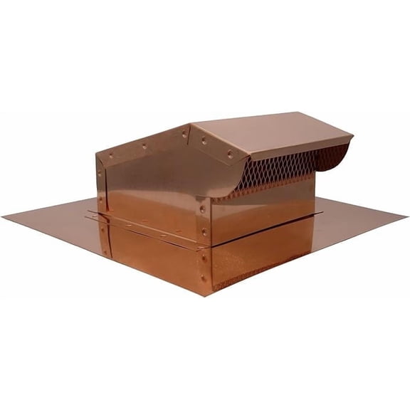 Copper Rooftop Exhaust Vent Cap with Damper (8 Inch)