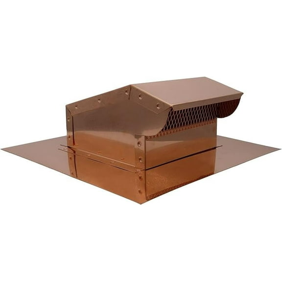 Copper Rooftop Exhaust Vent Cap with Damper (8 Inch)