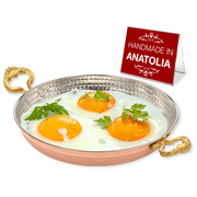 Hakan Copper Egg Pan for Cooking, Handmade Small Frying Pan, Hammered Skillet, 7.1  18 cm