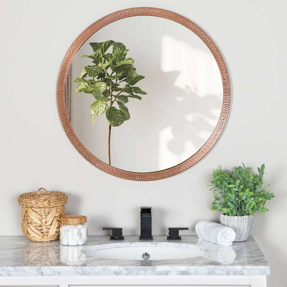 Copper Round Mirror