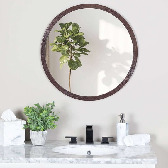 Copper Round Mirror