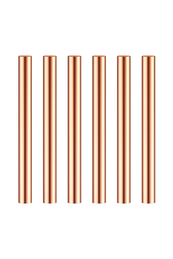 Copper Round Rod 3.94" Length 0.39" Diameter Bare Solid Metal Rod for Craft