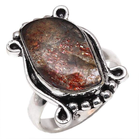Copper Rutile Gemstone Handmade Silver Jewelry "7"