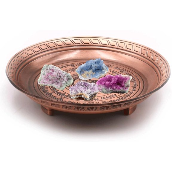 Copper Sacrifice Ritual Plate, Three-Legged Design Offering Bowl, Perfect for Witches, Incense, Incense Holder, Candlestick, Ashtray, Jewelry Tray, Key Basket (5.1)