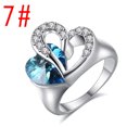thumbnail image 1 of Copper Sapphire Crystal Heart of Ocean Ring for Women, 1 of 9