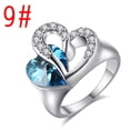 thumbnail image 1 of Copper Sapphire Crystal Heart of Ocean Ring for Women, 1 of 9