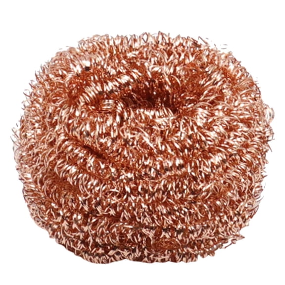Copper Scouring Pad for Kitchen – Copper Sponge Scraper, Steel Wool Scrubber, Heavy Duty Scrubbing Pad for Pots, Pans, Rustproof，Gold - 6x4cm