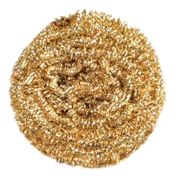 Copper Scrubber, Heavy Duty No Scratches Metal Scrubber for Cleaning Dishes, Multipurpose Copper Scrubbing Pads for Pots, Pans and Ovens, Reusable Wire Sponge, 2Pcs, 20/30/40 Gram(Gold,2.3x2.3")