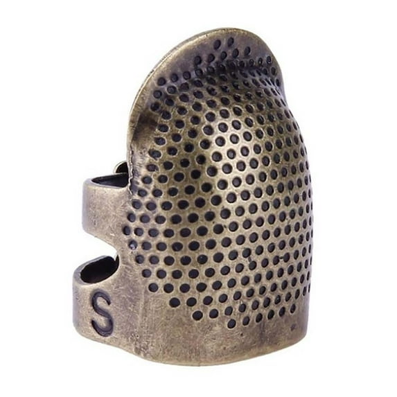 Copper Sewing Thimbles for Adults - Metal Finger Protector with Anti-Slip Dimples - Perfect for Quilting, Embroidery & Crafting - 2 Sizes (S/M) - Durable Needlework Thimble for Hand Stitching