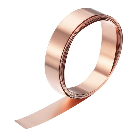 Copper Sheet Roll 2000mm x 10mm x 0.06mm, 99.9% Pure Copper Strip Copper Flashing Metal Foil Plate for DIY Projects
