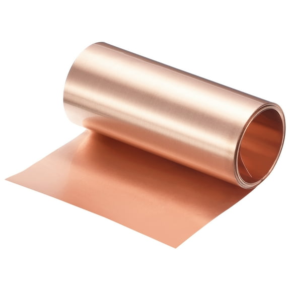 Copper Sheet Roll 2000mm x 80mm x 0.1mm, 99.9% Pure Copper Strip Copper Flashing Metal Foil Plate for DIY Projects