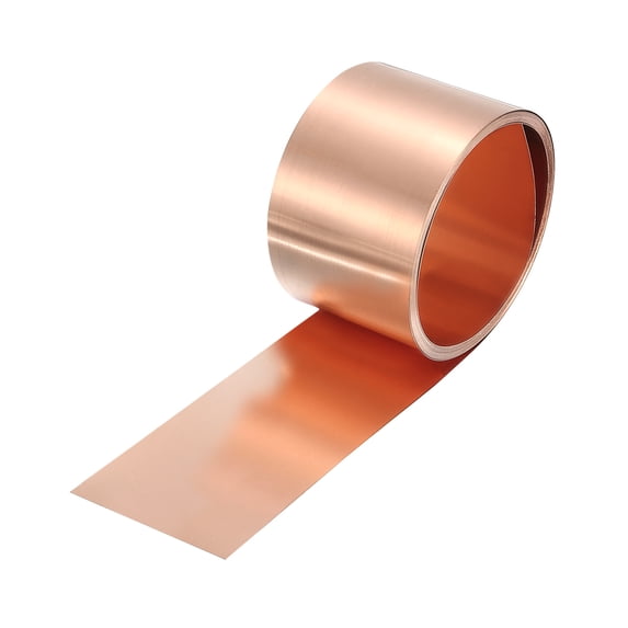 Uxcell Copper Sheet Roll 2500mm x 35mm x 0.08mm, 99.9% Pure Copper Strip Copper Flashing Metal Foil Plate for Electricity DIY Projects