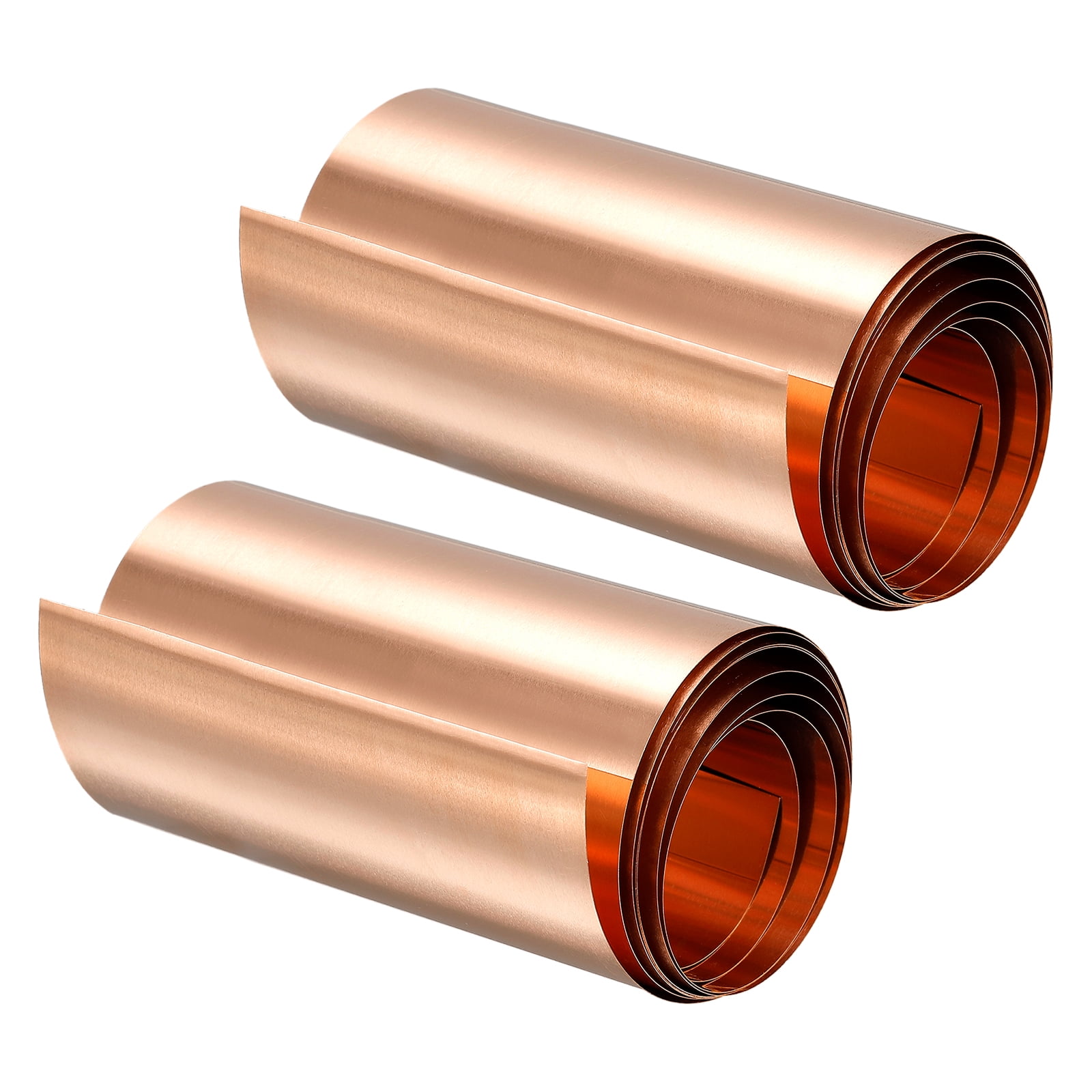 Copper Sheet Roll, Metal Foil Plate 1000mm x 80mm x 0.05mm, 2 Pack