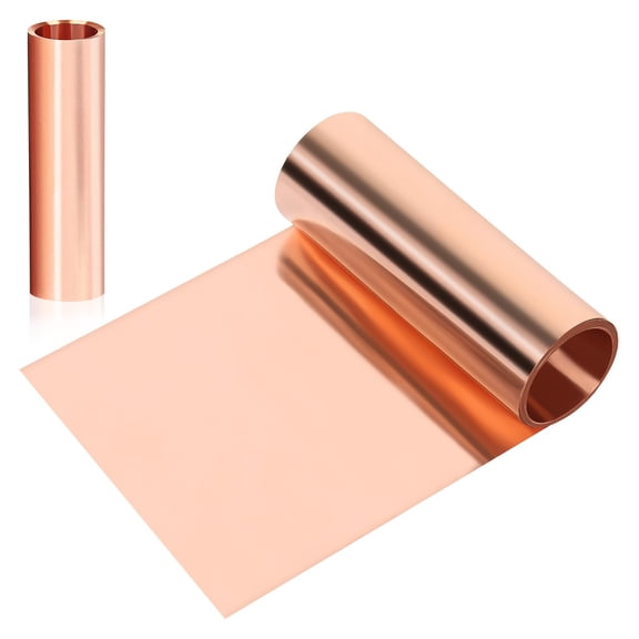 Copper Sheet Roll Pure Copper Flashing Strip Metal Foil Plate (0.02mm*300mm*1m)