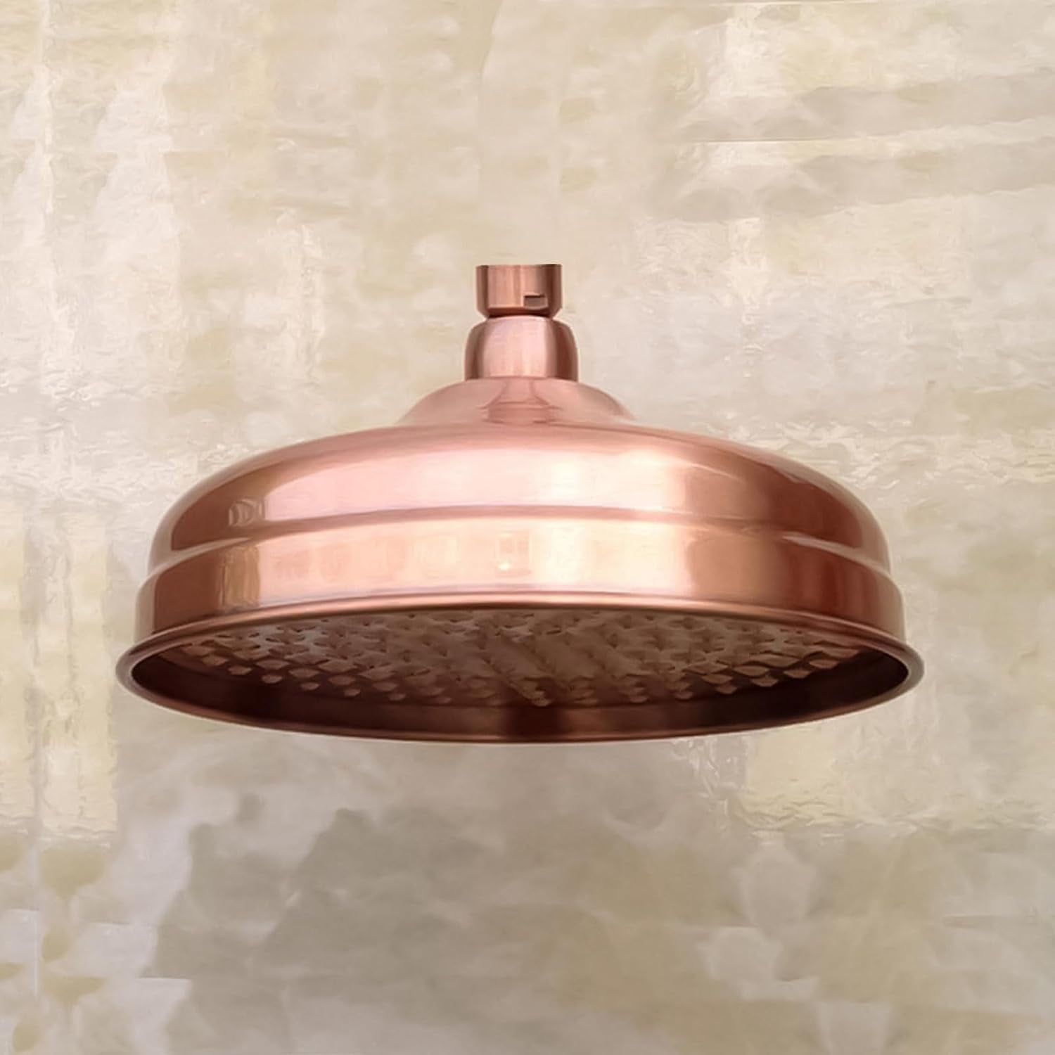 Copper Shower Heads Antique Red - Round 8 Inch Rainfall Garden High Pressure with Adjustable Rain Shower Heads, Waterfall Showerhead Experience
