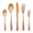 thumbnail image 1 of Copper Silverware Set for 4, MDEALY 20 Piece Modern Flatware Utensil Set for 4, Include Dinner Knife,Dinner Forks,Dinner Spoons,Salad Forks,Teaspoons, Dishwasher Safe, 1 of 6