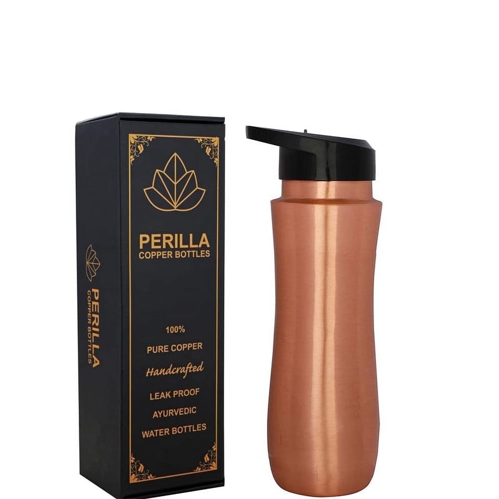 PARAS 34 Oz Pure Copper Water Bottle, Hammered Finish With Brush & Bag - Ayurvedic, Leak-Proof, For Health & Yoga