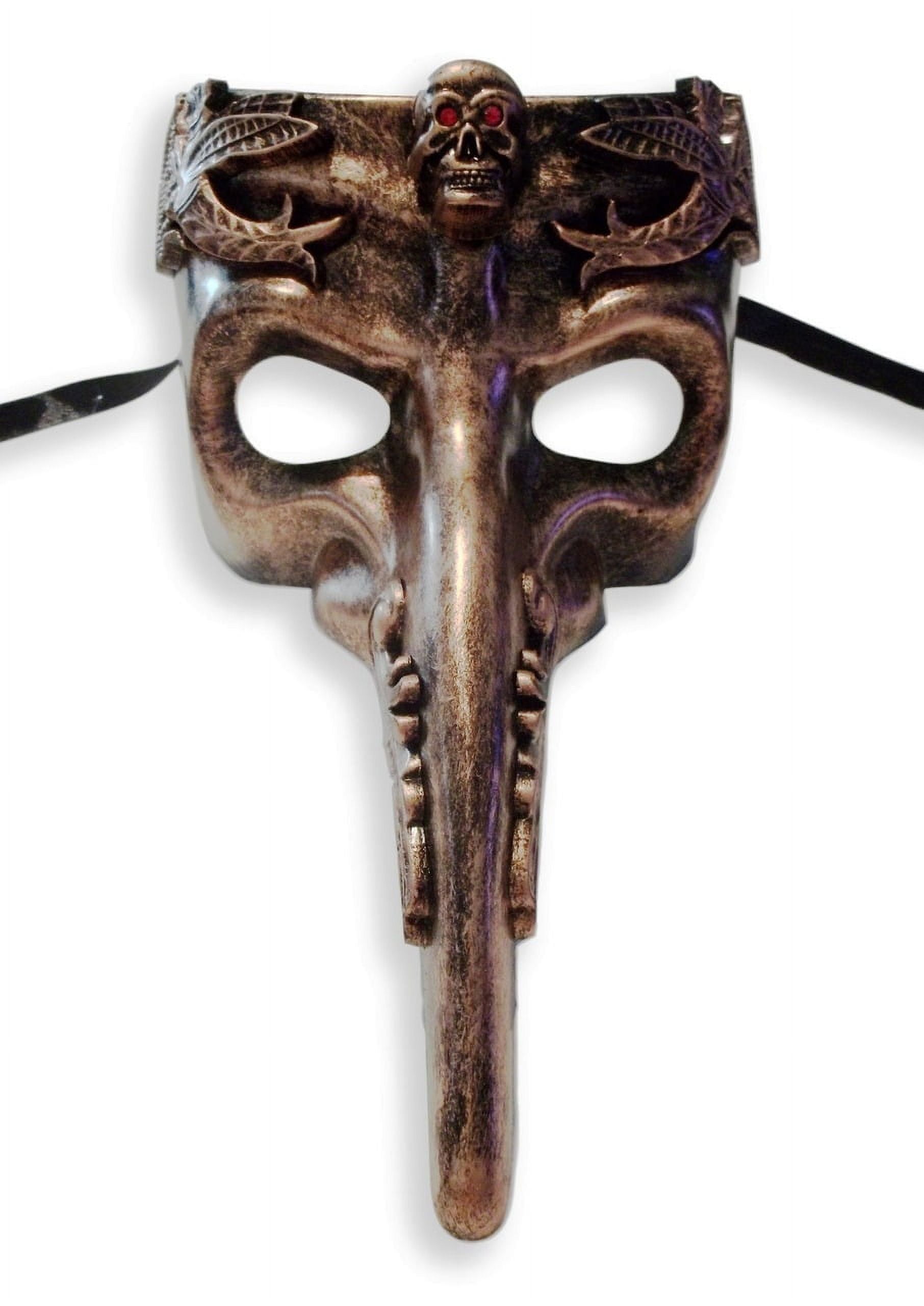 Copper Skull Red Eyes Long Nose Masquerade Mardi Gras Men's Mask -  Walmart.com, image size:1812x2560