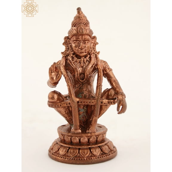 Copper Small Ayyappan Statue - God of Truth