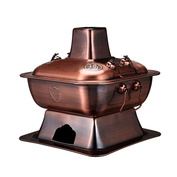Copper Soup Pot, Thickened Copper Nonstick Pots Handmade Copper, Nonstick Soup Pot with Lid, Ultra-Durable