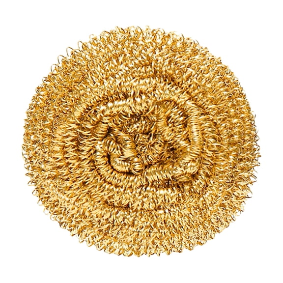 Copper Kitchen Scraper Sponge For Nozzle And Slag Cleaning Heavy Duty Rust Proof Pure Copper Scrubbing Pad (Gold)