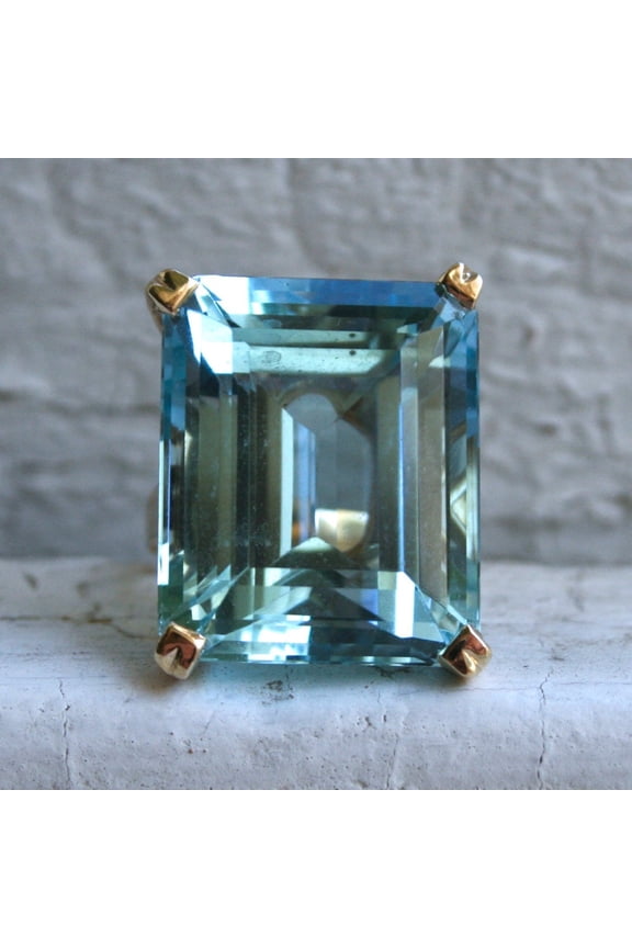 Copper Square Diamond Ring For Women With Sea Blue Inlay Silver Accent Geometric Style Elegant Gift For Occasions