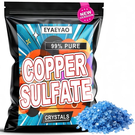 Copper Sulfate Crystals, Copper Sulfate Powder Pentahydrate – 99% Pure Fine Blue Crystals (8 oz)