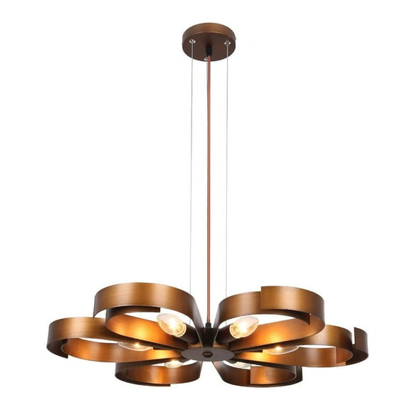 Copper Surface Personality Fashion Creative Art and Modern Minimalist Metal Flower Chandelier