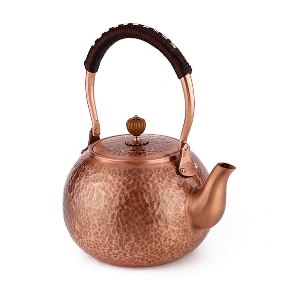 Copper Tea Kettle, Vintage Hammered Copper Teapot with Filter Holes,Handmade Solid Copper Tea Pot, Tea Kettle for Stove Top for Home Restaurant Kitchen Supplies