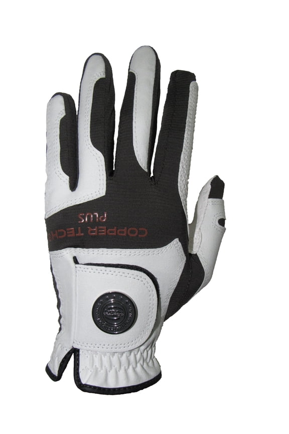 - Copper infused Golf Glove, Women's Left Hand White/Black, One Size Fits Most