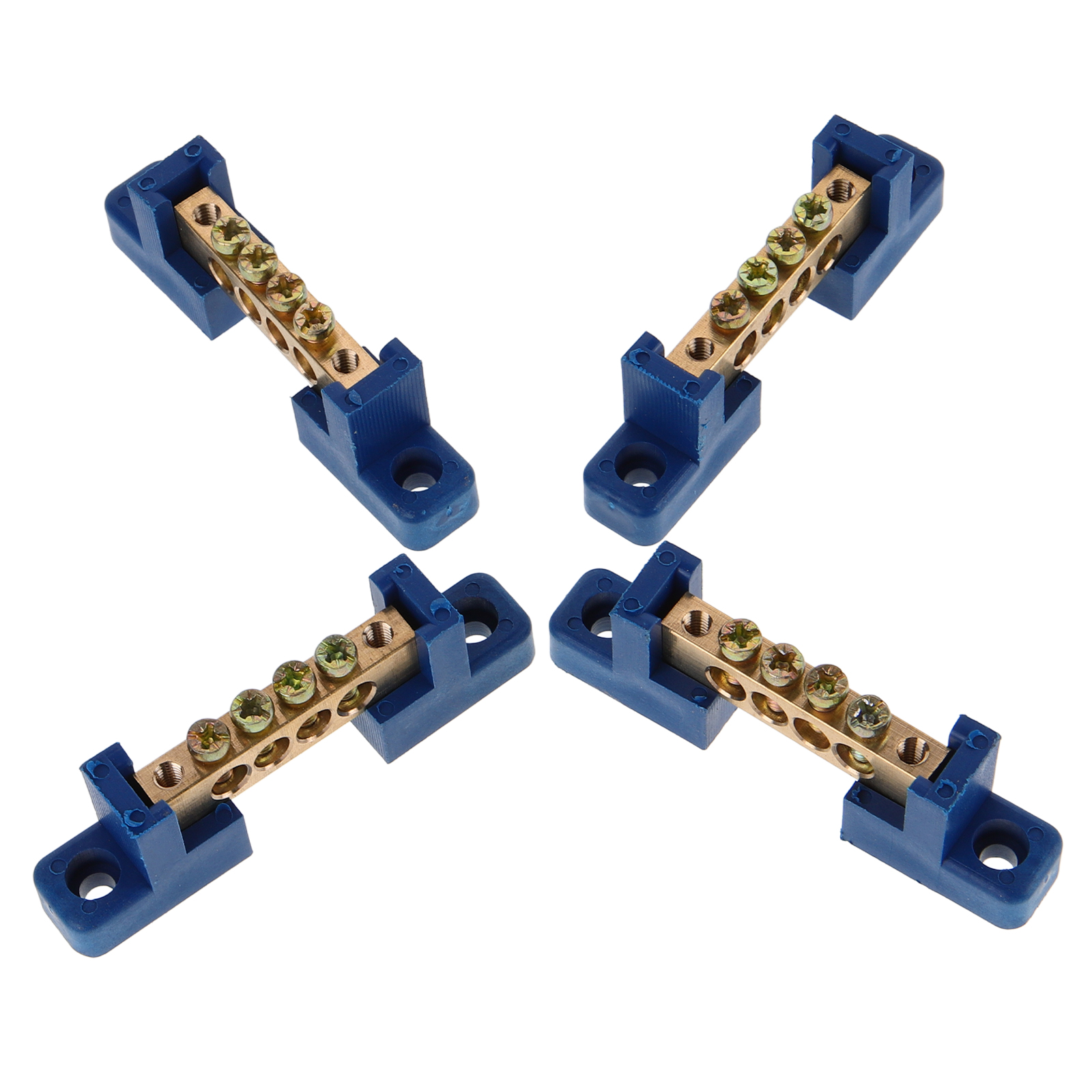 Copper Terminal 4 Pcs Block for Marine Positions Ground Bus Bar Kit