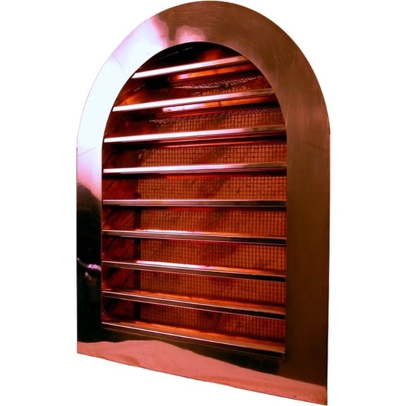 Copper Tombstone Louvered Gable Wall Vent Vent Size: 24" W x 48" H, Mount Type: Flush