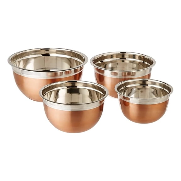 Copper Tone Stainless Steel Mixing Bowls (Set of 4)