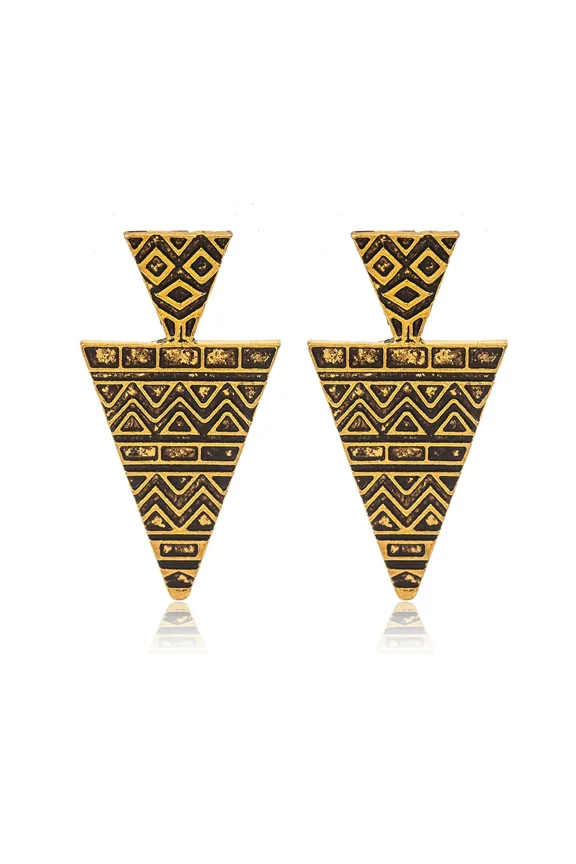 Copper Triangle Copper Adult Women's Gold Tone Metal Stud Earring