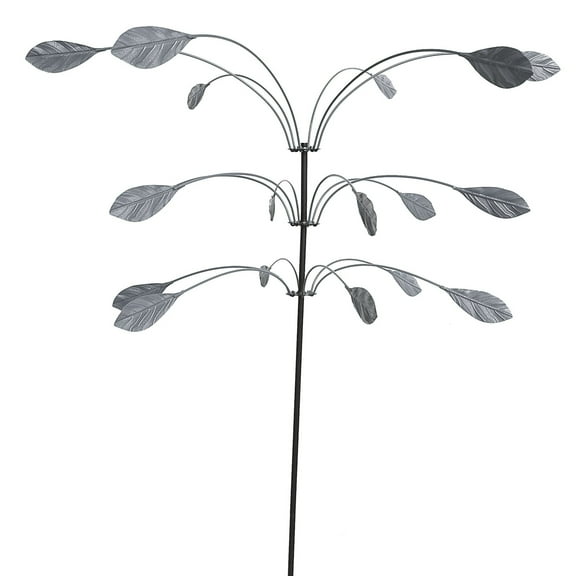 Copper Triple Leaf Wind Sculpture - Metal Construction, 360° Rotation - Weather-Resistant, Easy Assembly - for Garden, Patio, Balcony Decor